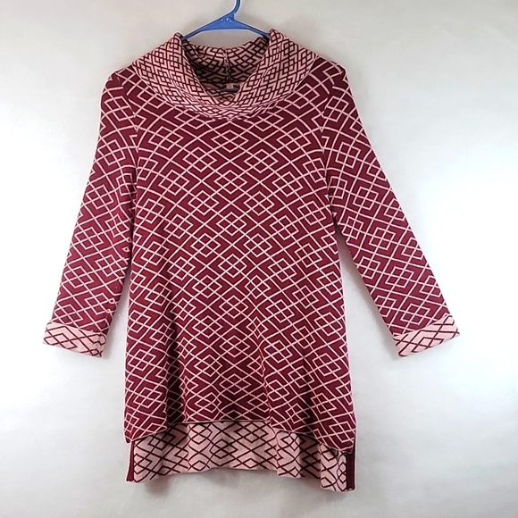 ANTHROPOLOGY MOTH Turtle Neck Burgundy Alpaca Blend Sweater Size XS - Picture 1 of 8
